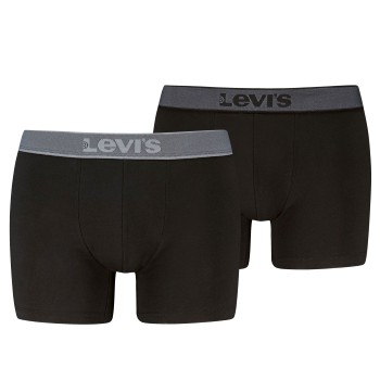 Levis 2P Men Twill Boxer Brief Sort/Grå bomuld Medium Herre