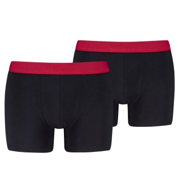 Levis 2P Men Twill Boxer Brief Rød/Sort bomuld Large Herre