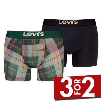 Levis 2P Plaid Aop Boxer Brief Sort/Grøn bomuld XX-Large Herre