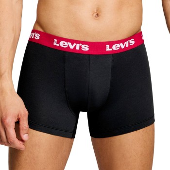 Levis 2P Repeat Logo Boxer Brief Sort/Hvid bomuld Large Herre