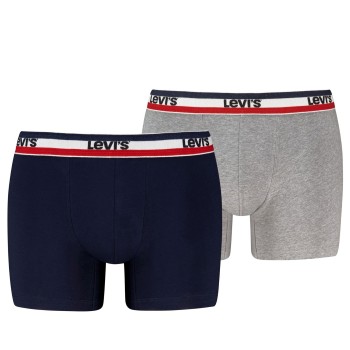 Levis 2P Sportswear Logo Base Boxer Blå/Grå bomuld Large Herre