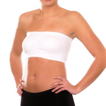 Magic BH Bandeau Push Up Bra Hvid nylon Small Dame