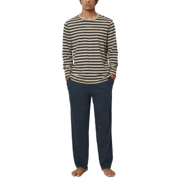 Marc O’Polo Marc O Polo Men Long Pyjama Set Beige/marine bomuld Large Herre