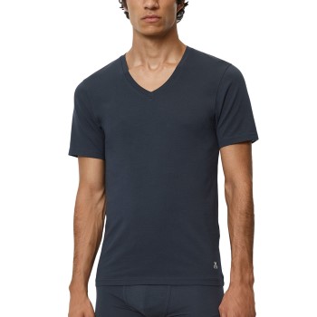 Marc O’Polo Marc O Polo Men V-Neck Shirts 2P Marineblå bomuld Small Herre