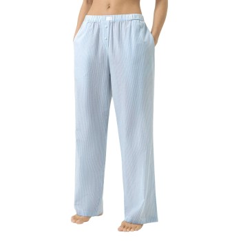 Mey Cotton Stripes Lounge Pants Hvid/Lyseblå bomuld Medium Dame