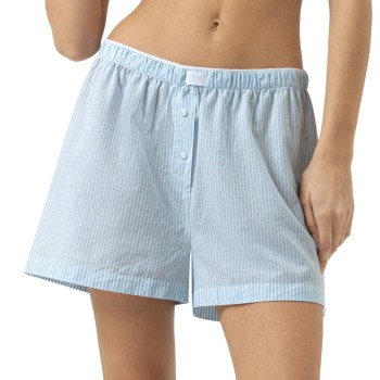 Mey Cotton Stripes Lounge Shorts Hvid/Lyseblå bomuld XX-Large Dame