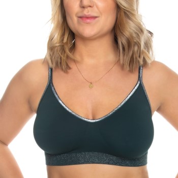 Missya BH Lucia Glitter Bra Top Mørkgrøn  polyamid Small Dame