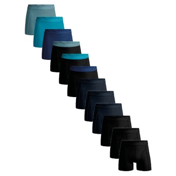Muchachomalo 12P Cotton Boxers Sort/Blå bomuld Large Herre