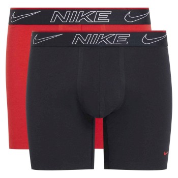 Nike 2P Elite Cotton Stretch Boxer Brief Sort/Rød Small Herre