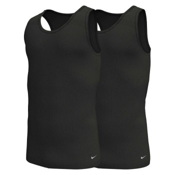 Nike 2P Essential Cotton Tank Top Sort bomuld Large Herre