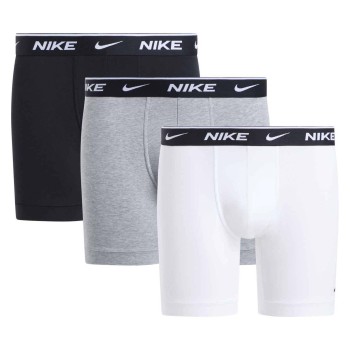 Nike 3P Essentials Cotton Stretch Boxer Brief Sort/Hvid bomuld Small Herre