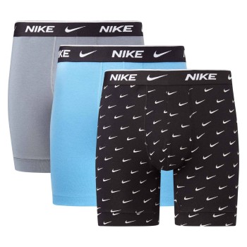 Nike 3P Essentials Cotton Stretch Boxer Brief Sort/Blå bomuld 2XL Herre