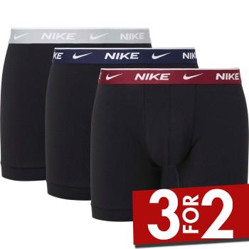 Nike 3P Everyday Essentials Cotton Stretch Boxer Sort/Rød bomuld Medium Herre