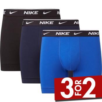 Nike 3P Everyday Essentials Cotton Stretch Boxer Sort/Blå bomuld Medium Herre