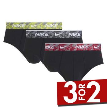 Nike 3P Everyday Essentials Cotton Stretch Hip Brief Rød/Grå bomuld Large Herre