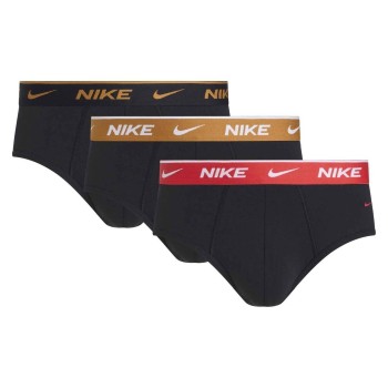 Nike 6P Everyday Essentials Cotton Stretch Hip Brief Rød/Sort bomuld Medium Herre