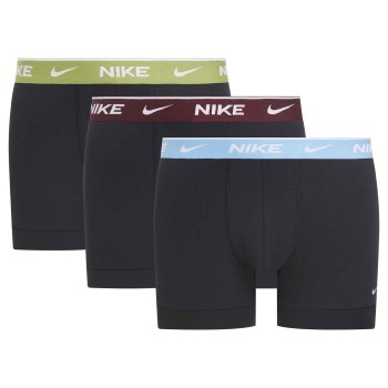 Nike 3P Everyday Essentials Cotton Stretch Trunk D1 Sort/Rød bomuld Large Herre