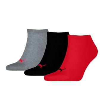 Puma Strømper 3P Sneaker Socks Rød/Grå Str 43/46
