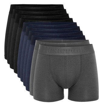 Resteröds 10P Gunnar Cotton Boxer Flerfarvet økologisk bomuld Large Herre