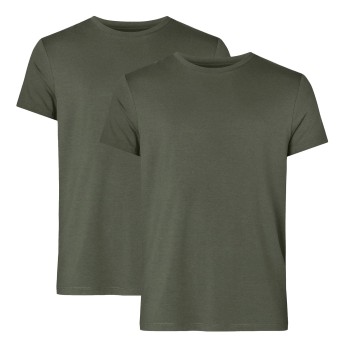 Resteröds 2P Organic Cotton Crew Neck Mørkgrøn  økologisk bomuld Small Herre