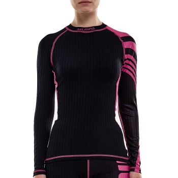 Salming Baselayer LS Tee Women Sort/Rosa polyester Small Dame