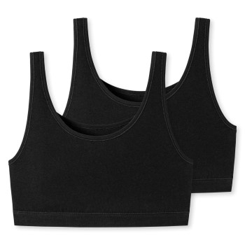 Schiesser BH 2P 95-5 Organic Cotton Bustier Top Sort bomuld 38 Dame