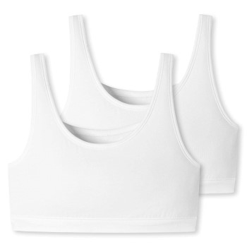 Schiesser BH 2P 95-5 Organic Cotton Bustier Top Hvid bomuld 46 Dame