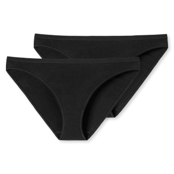 Schiesser Trusser 2P 95-5 Organic Cotton Mini Briefs Sort bomuld Large Dame
