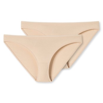 Schiesser Trusser 2P 95-5 Organic Cotton Mini Briefs Beige bomuld Medium Dame