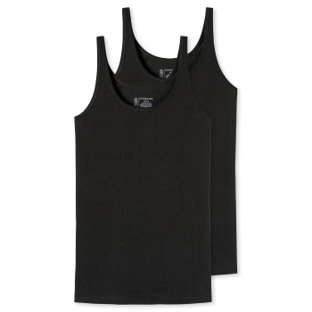 Schiesser 2P 95-5 Organic Cotton Top Sort bomuld 44 Dame