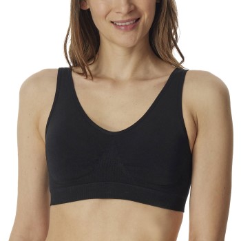 Schiesser BH Bustier Removable Pads Bra Sort polyamid Large Dame