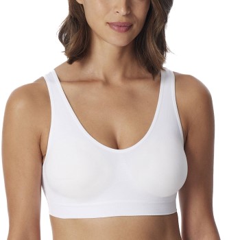 Schiesser BH Bustier Removable Pads Bra Hvid polyamid Large Dame