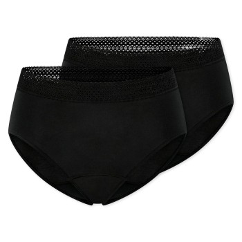 Schiesser Trusser 2P Care Retro Period Pants Sort bomuld 42 Dame