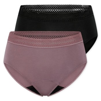 Schiesser Trusser 2P Care Retro Period Pants Flerfarvet bomuld 38 Dame