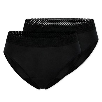 Schiesser Trusser 2P Care Rio Period Pants Sort bomuld 42 Dame