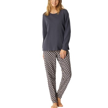 Schiesser Comfort Essentials Pyjama Set Mørkgrå  bomuld 4XL Dame