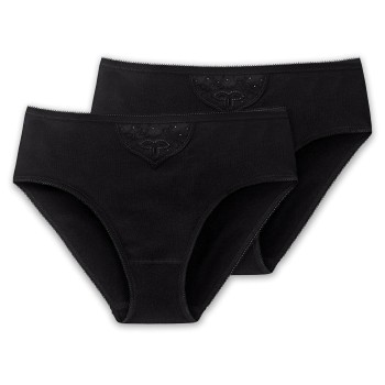 Schiesser Trusser 2P Cotton Essentials Tai Panties Sort bomuld 3XL Dame