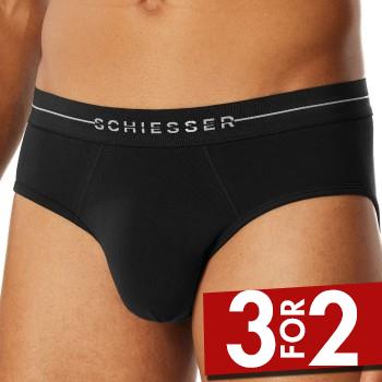 Schiesser 2P Cotton Flex Rio Briefs Sort bomuld Medium Herre