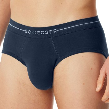Schiesser 2P Cotton Flex Rio Briefs Marineblå bomuld Medium Herre