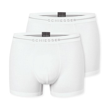 Schiesser 2P Cotton Flex Trunks Hvid bomuld Large Herre
