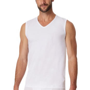 Schiesser 2P Cotton Tank Top V-Neck Hvid bomuld Medium Herre