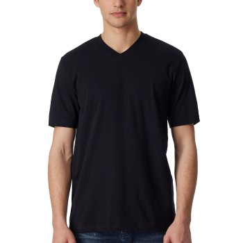 Schiesser 2P Essentials American T-shirts V-neck Sort bomuld Large Herre