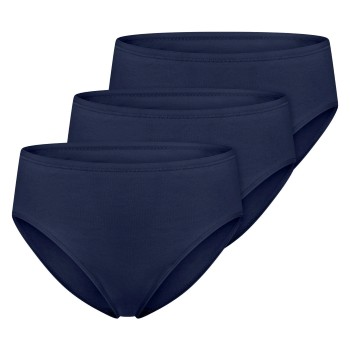 Schiesser Trusser 3P Essentials Cotton Briefs Mørkblå bomuld 42 Dame
