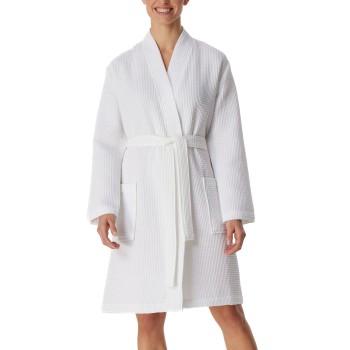 Schiesser Essentials Waffle Bathrobe Hvid bomuld Medium Dame