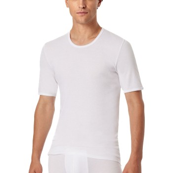 Schiesser Fine Rib Crew Neck 3XL-4XL Hvid bomuld 3XL Herre