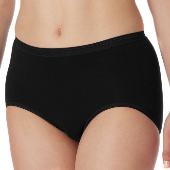 Schiesser Trusser Luxury Brief Sort bomuld Medium Dame