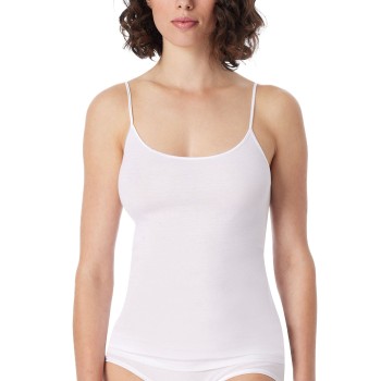 Schiesser Luxury Spaghetti Top Hvid bomuld 36 Dame