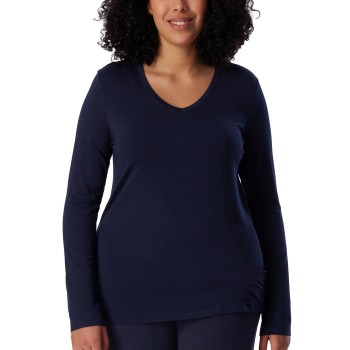 Schiesser Mix and Relax Long Sleeve Shirt Blå modal Medium Dame