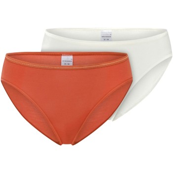 Schiesser Trusser 2P Modal Essentials Tai Colored Orange/Hvid modal 48 Dame
