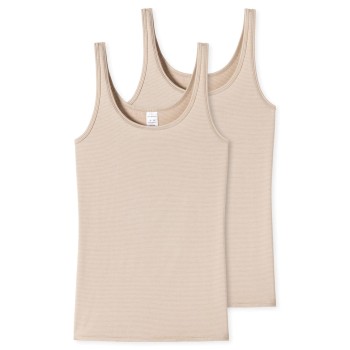Schiesser 2P Modal Essentials Tank Tops Beige 38 Dame